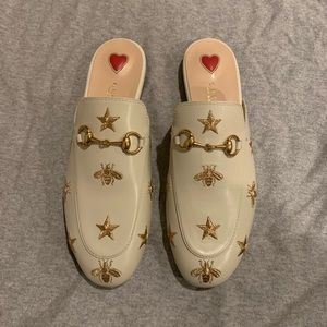 Gucci Princetown Embroidered Slippers 38 Shoes